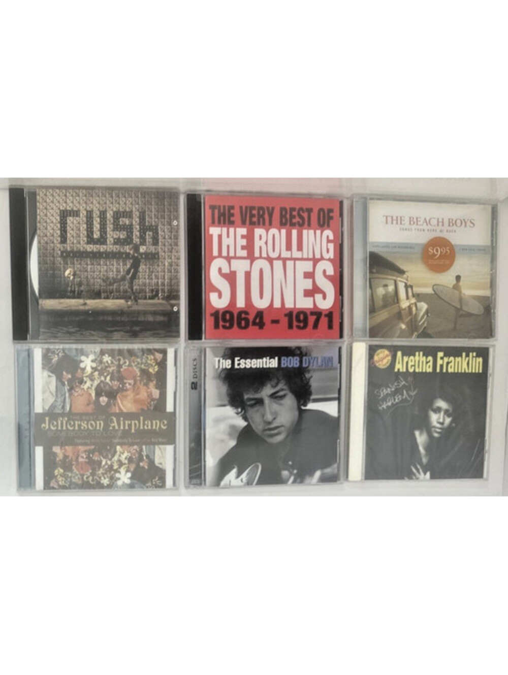 6 Classic Rock Soul CD Lot **Bob Dylan Stones Rush Beach Boys Sealed Collection